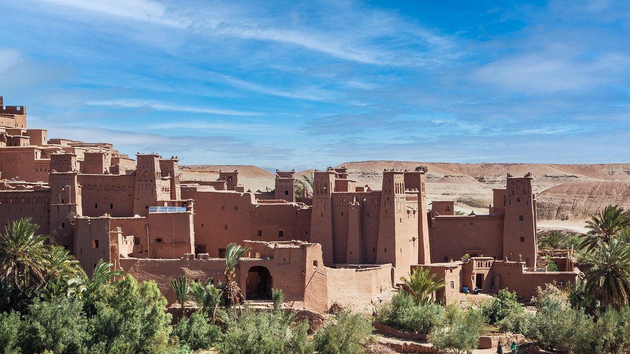 kasbah by ait ben haddou-patri, humanity, morocco, desert, landscape, mud buildings, world heritage, africa, history